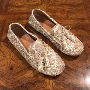 Coach faux silver snake loafers